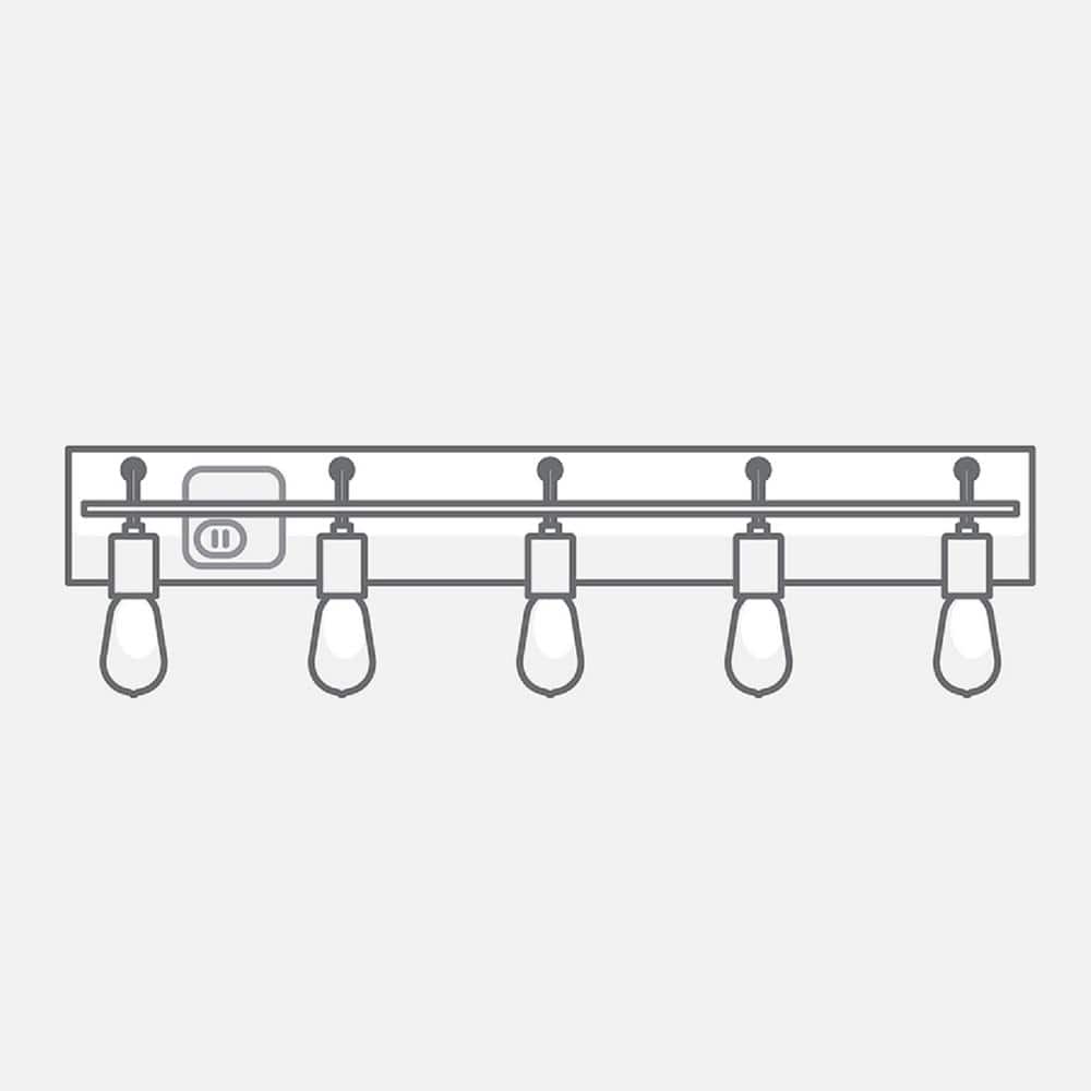 Mercer Chrome 4-Light Vanity with Clear Seeded Glass Shades
