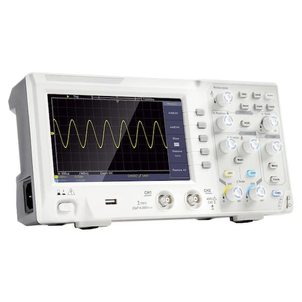 SKYSHALO Digital Oscilloscope, 1GS/S Sampling Rate, 100MHZ Bandwidth 2 Channels Portable Oscilloscope with 7 in. Color Screen