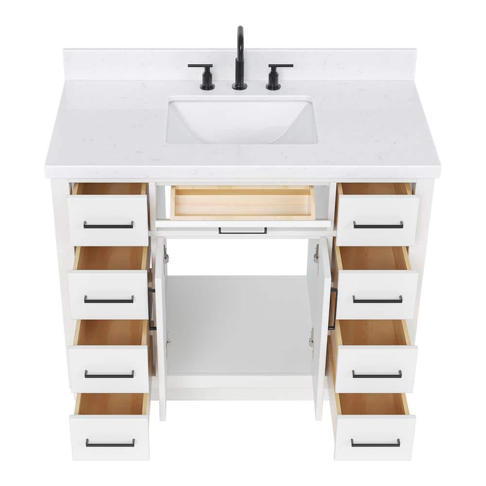 Hepburn 42" White Hardwood Freestanding Single Basin Vanity