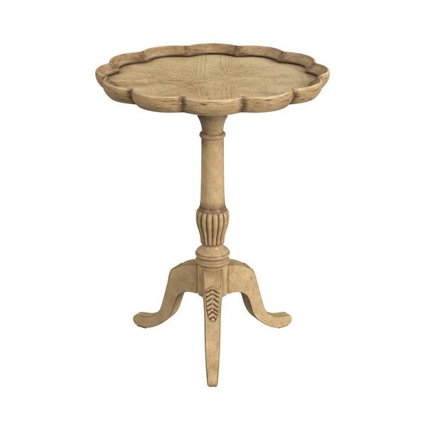 Butler Specialty Company Dansby 20 in. Beige Round Wood Pedestal Accent Table