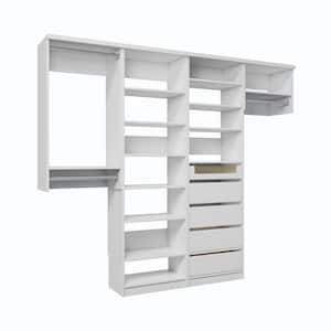 System Drawer Size VIA Closets 84 in. W Natural Oak Reach-in Floor-Mount 3-Rod 5-Reveal ...
