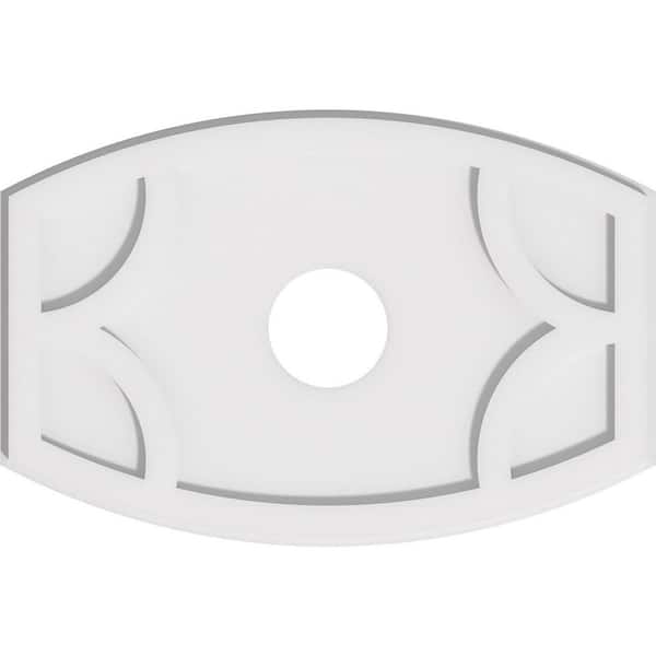 Ekena Millwork 22 in. x 14.62 in. x 1 in. Kailey Architectural Grade PVC Contemporary Ceiling Medallion