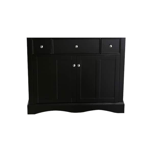 Bosconi 39 in. Main Cabinet Only in Black with Fine Brushed Chrome Hardware