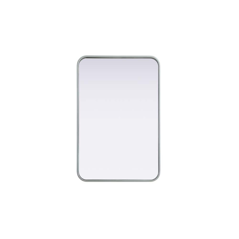 Timeless Home Silver 20 in. W x 30 in. H Contour Wall Mirror