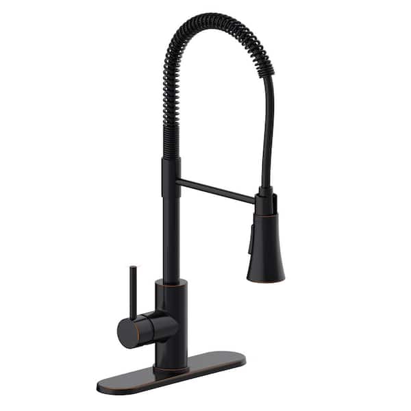 Design House Spencer Single Handle Pull Down Sprayer Kitchen Faucet in Oil Rubbed Bronze