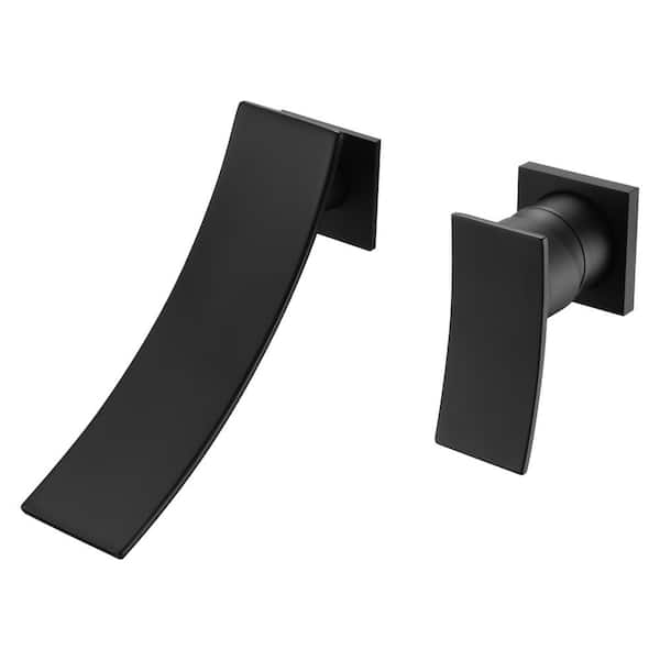 Sumerain Waterfall Single Handle Wall Mounted Bathroom Faucet In Matte Black S1371dw Hd The 8239