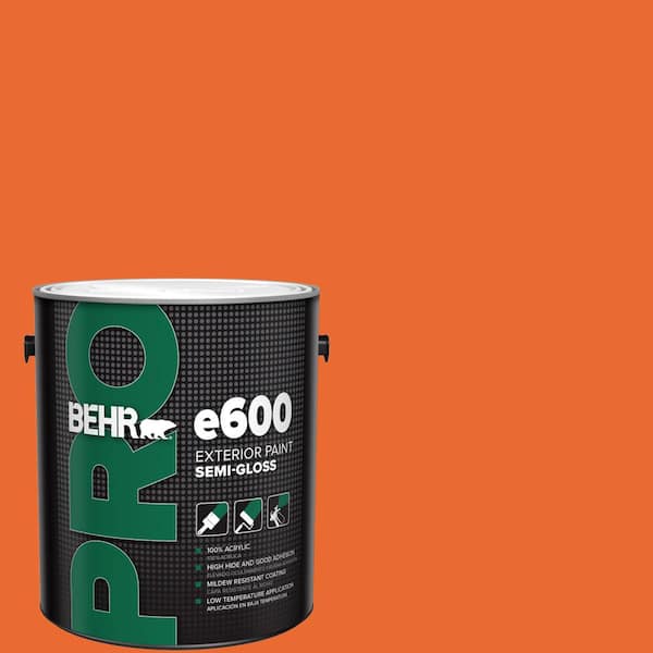 BEHR PRO 1 gal. #220B-7 Electric Orange Semi-Gloss Exterior Paint