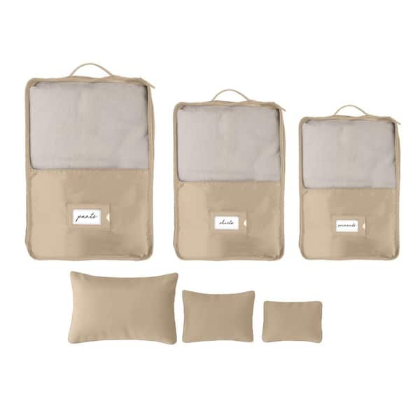 6 Piece Deluxe Packing Cube Set in Taupe