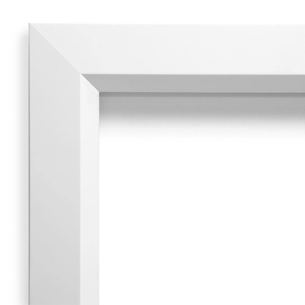Blanco White 24" Square Real Wood Framed Wall Mirror