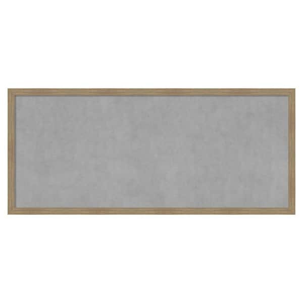 Amanti Art Woodgrain Stripe Mocha 50 in. x 22 in. Framed Magnetic Board