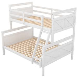 Harper & Bright Designs White Twin Over Full Bunk Bed Daybed with ...