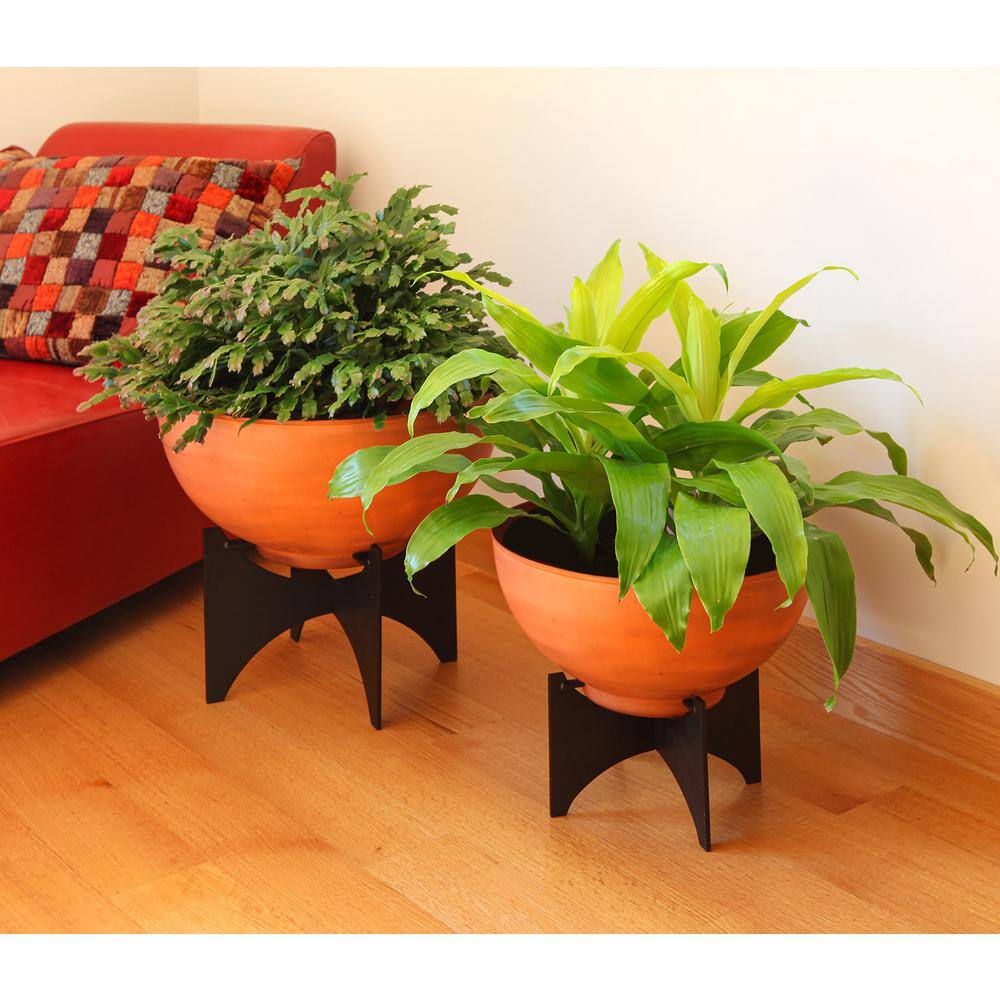 Arcology-Inspired Burnt Sienna Metal Planter, 18" x 18"
