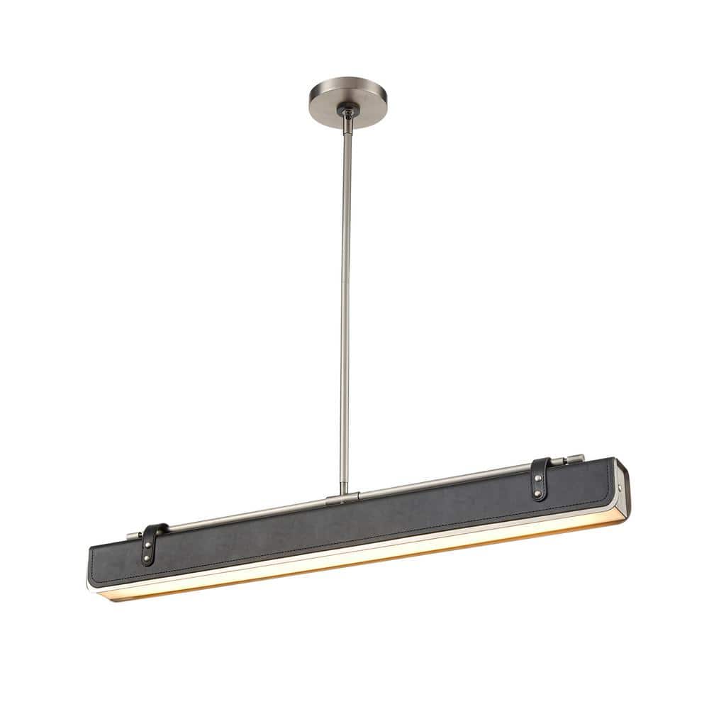 Valise 31 in. 1 Light 31-Watt Aged Nickel/Tuxedo Leather Integrated LED Pen