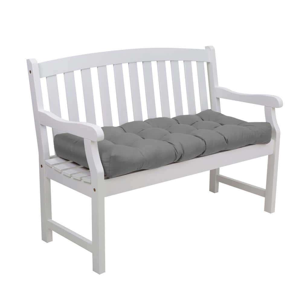 Moon Mist Gray Polyester Outdoor Bench Cushion, 54" Wide