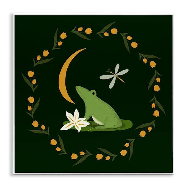 Stupell Industries Frog and Moon Garland by Michelle Ingari Designs Unframed Animal Graphic Art Print 12 in. x 12 in.