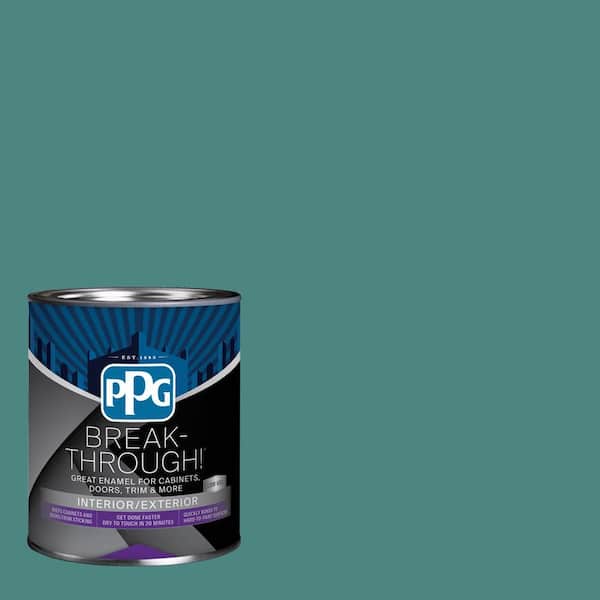 Break-Through! 1 qt. PPG1142-6 Jericho Jade Satin Door, Trim & Cabinet Paint