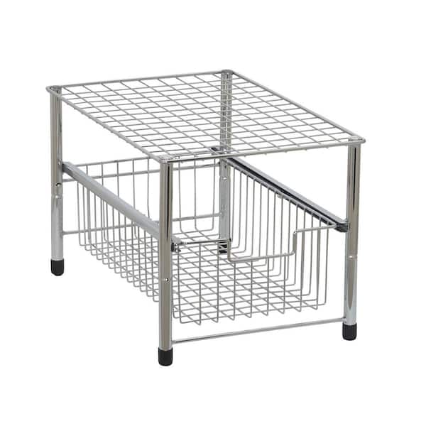 Unbranded Silver Wire Cabinet with Pull Out Basket