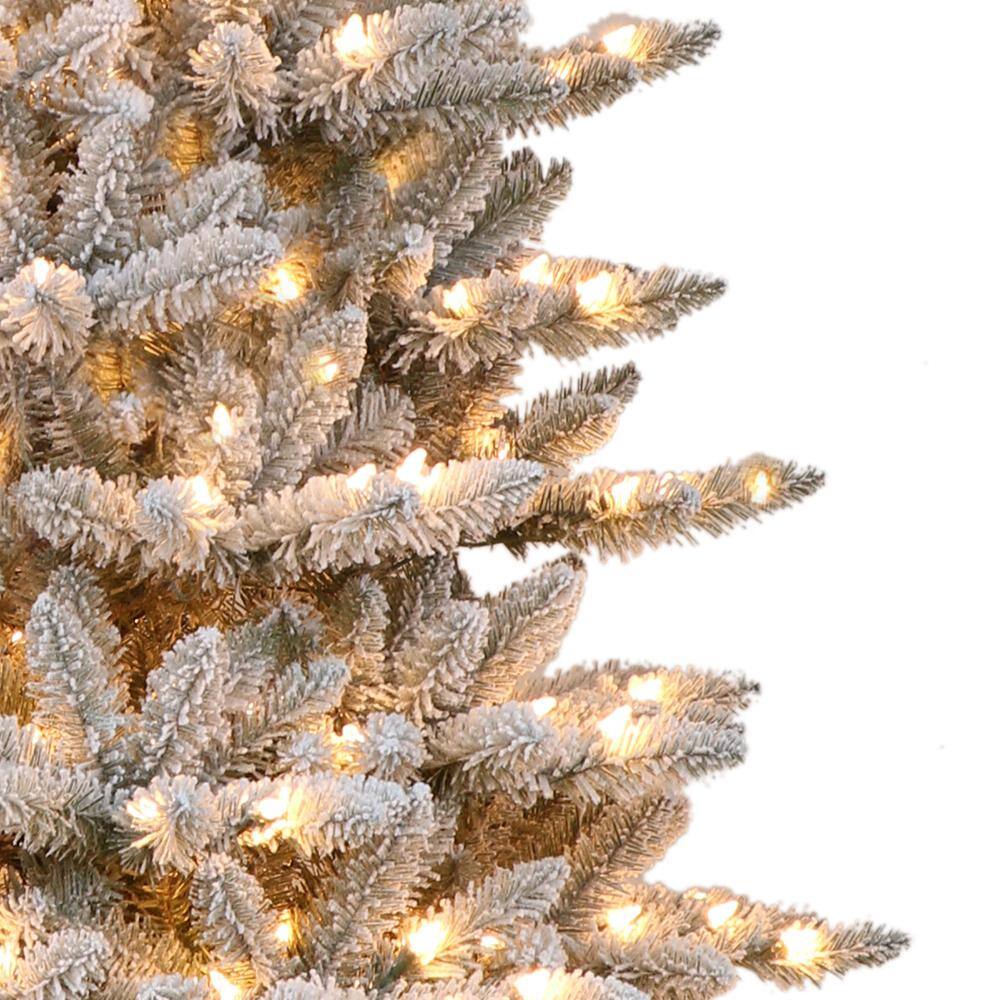 7.5-Foot White Pre-Lit Slim Fraser Fir Artificial Christmas Tree