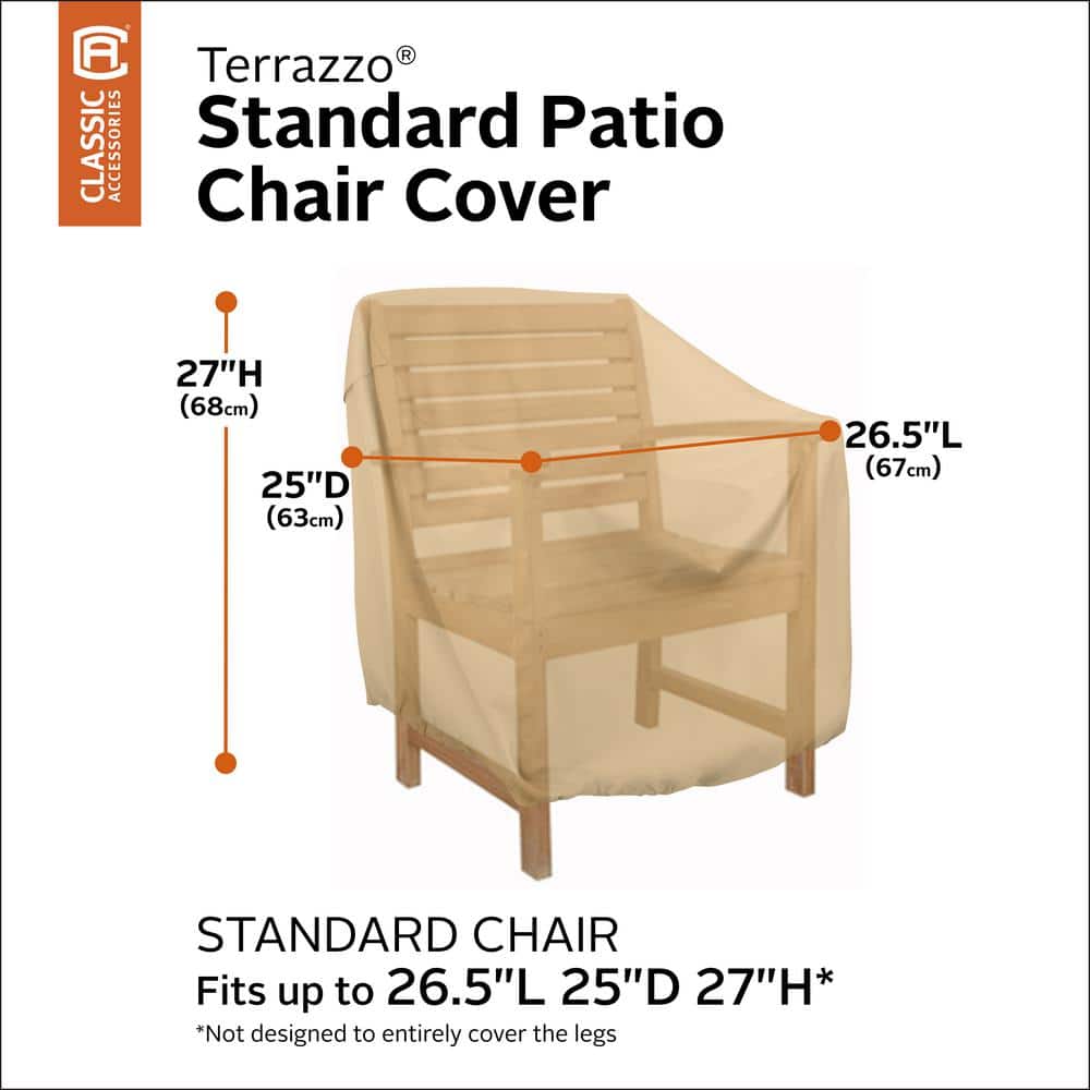 Beige Water-Resistant Patio Chair Cover with Air Vents