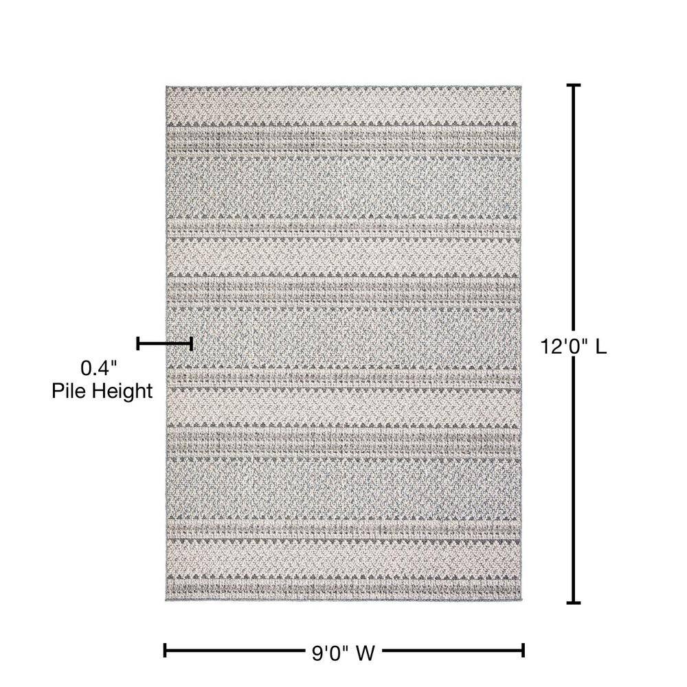 Subtle Elegance 9' x 12' Gray Synthetic Indoor/Outdoor Area Rug