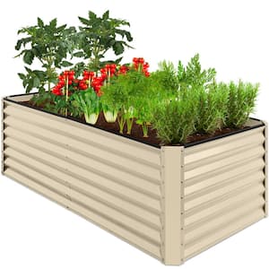6 ft. x 3 ft. x 2 ft. Beige Outdoor Steel Raised Garden Bed Planter Box for Vegetables, Flowers, Herbs
