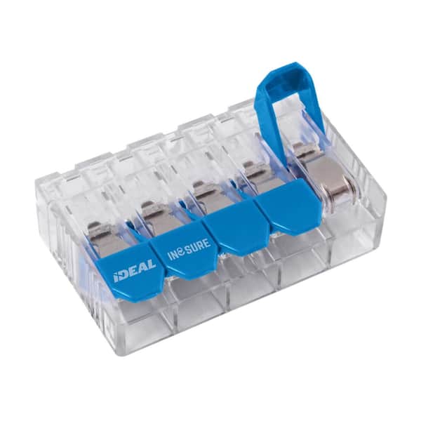 In-Sure Lever Wire Connector, 10 AWG, 5-Port Box of 50