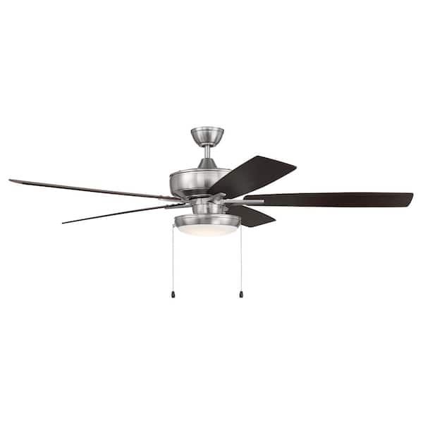 CRAFTMADE Super Pro 60 in. Indoor Brushed Polished Nickel Ceiling 