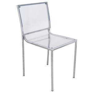 Almeda Clear Modern Acrylic Dining Chair With Metal Legs