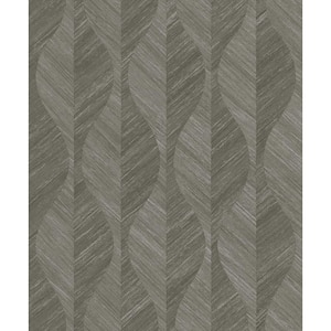 Oresome Dark Grey Ogee Wallpaper Sample