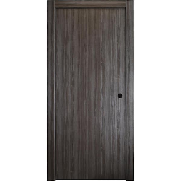 Belldinni 28 in. x 80 in. Paola Gray Oak Finished Left-Hand Textured Solid Core Composite Single Prehung Interior Door