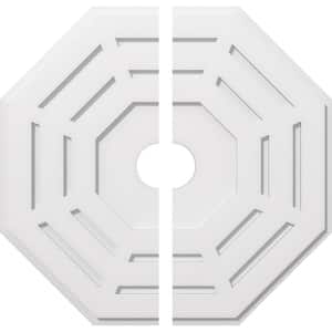 1 in. P X 11 in. C X 28 in. OD X 4 in. ID Westin Architectural Grade PVC Contemporary Ceiling Medallion, Two Piece