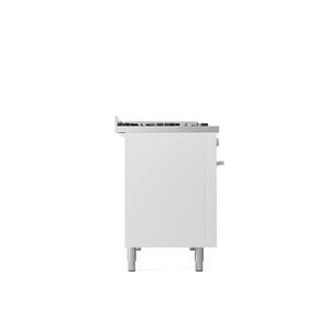 Professional Plus II 48 in. 8 Burner Plus Griddle Freestanding Double Oven Dual Fuel Range with White