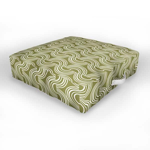 DenyDesigns. 26 in. x 26 in. Heather Dutton Wander Olive Outdoor Floor Cushion