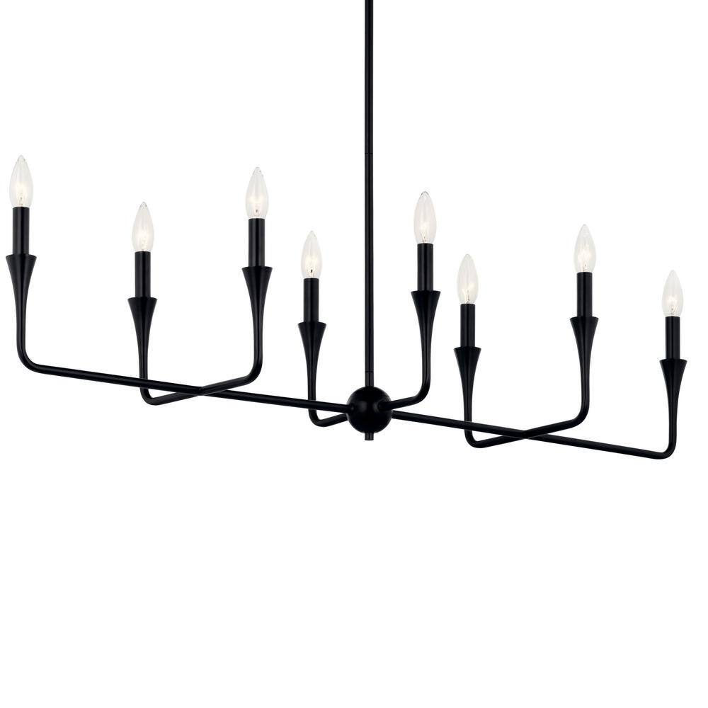 Alvaro Black 8-Light Modern Linear Chandelier