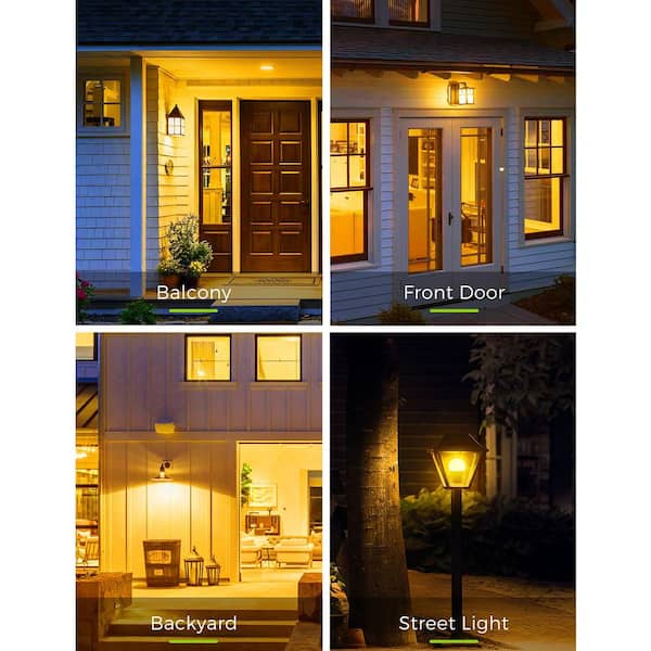 6-Watt, 40-Watt Equivalent A19 Dusk to Dawn LED Bug Light Bulb E26 Base in Yellow-Colored 2000K (8-Pack)