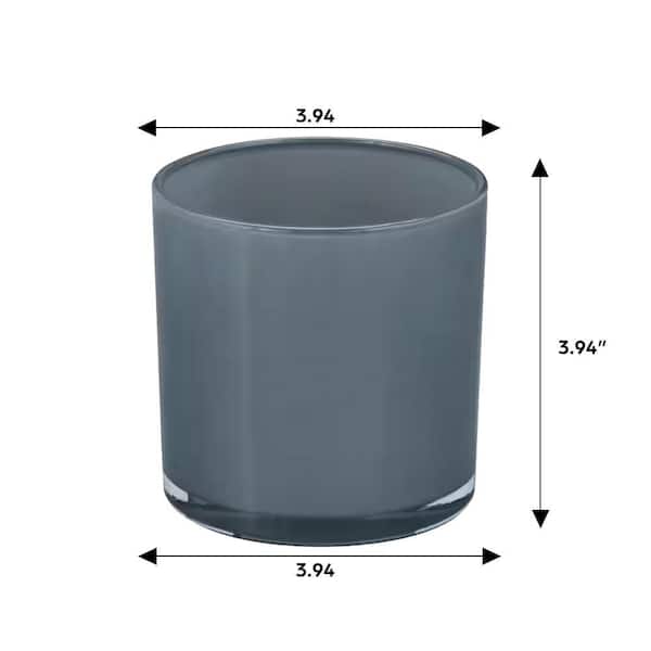 Vigoro Cora Small Blue Gray Indoor Glass Round Planter (3.94 in. L
