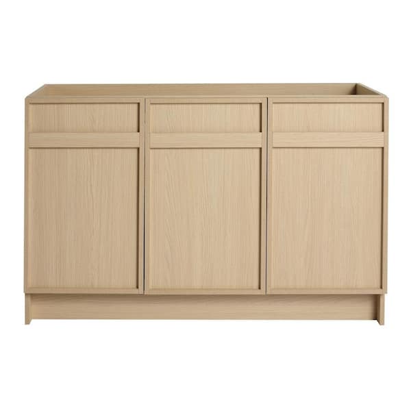 Ambra 46.88 in. W x 19. 5in. D x 31.13 in. H Freestanding Bath Vanity Cabinet without Top in Dune Oak Unassembled