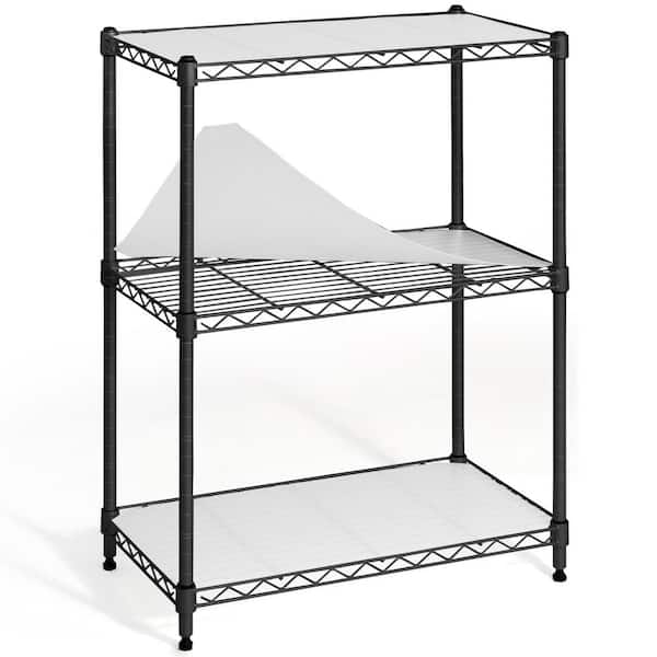 Catalina Creations EFINE 3-Shelf Shelving Unit with 3-Shelf Liners, Adjustable Rack, Steel Wire Shelves and Storage for Kitchen and Garage (36w x