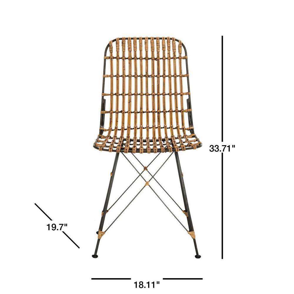 Transitional Windsor Low Slat Side Chair in Natural Brown Wash
