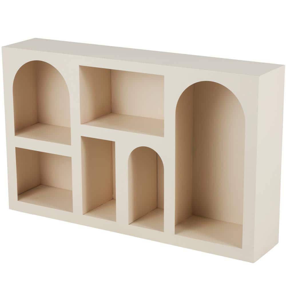 Celina 47 in. Rectangle Metal Stationary Cream Geometric Console Table price history on PriceWatchPro