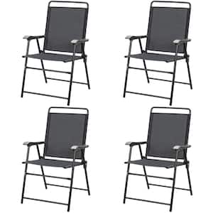 Set of 4 Folding Patio Chair Portable Sling Chair Yard Garden Outdoor