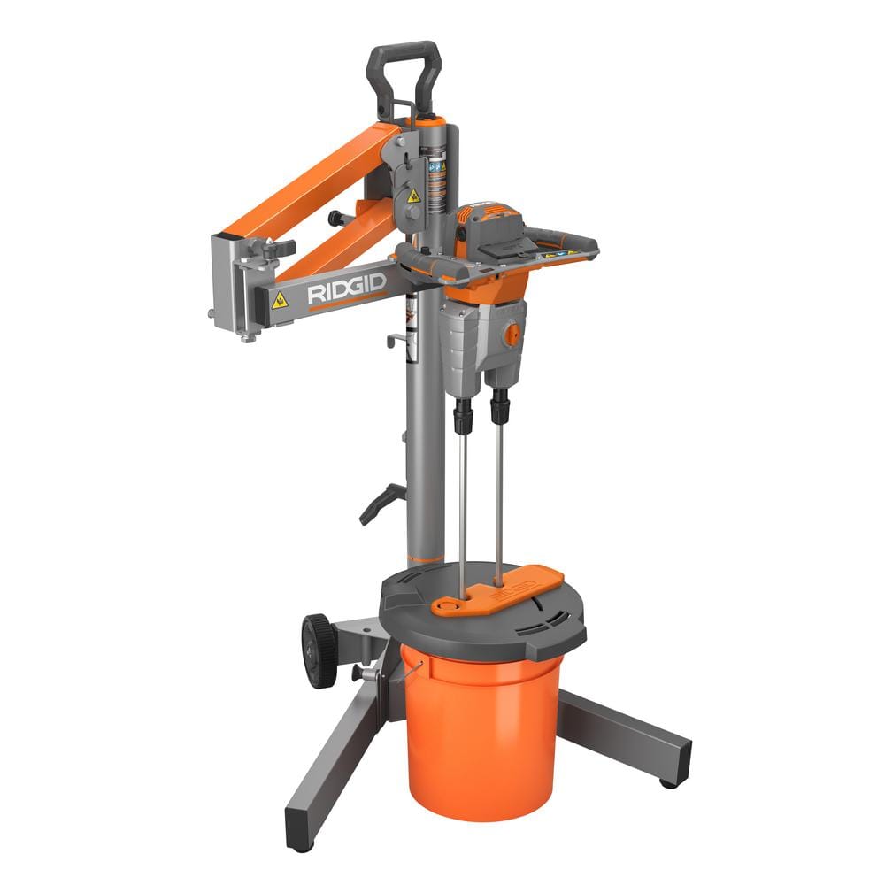 RIDGID Dual Paddle Programmable Power Mixer with Stand R7132 - The
