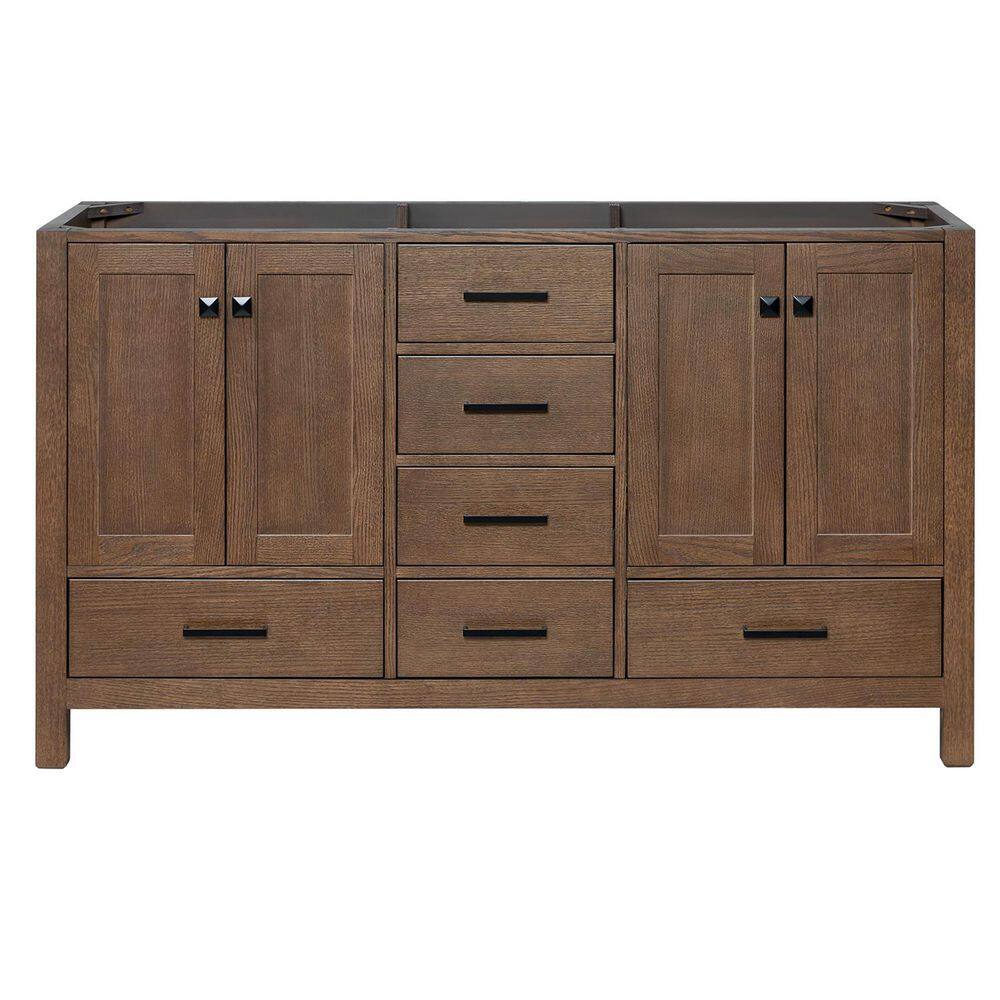 Cambridge 60 in. W x 21.5 in. D x 34.5 in. H Bathroom Vanity Cabinet without Top in Brown Oak price history on PriceWatchPro