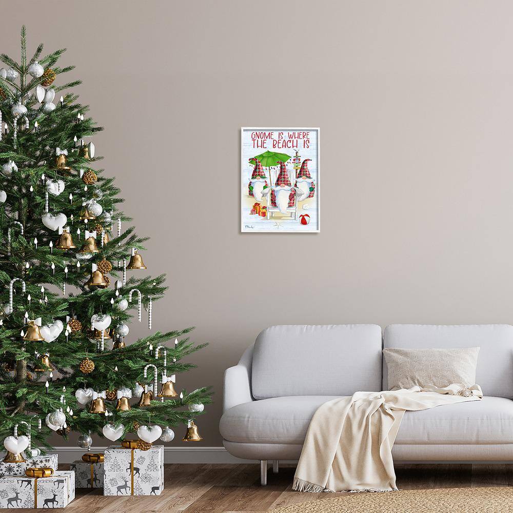 Festive Tropical Christmas Gnomes Quote Canvas Print, 16 x 20