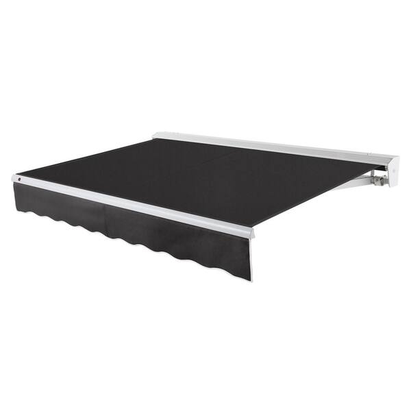 AWNTECH 8 ft. Destin Left Motorized Retractable Awning with Hood (78 in. Projection) in Black