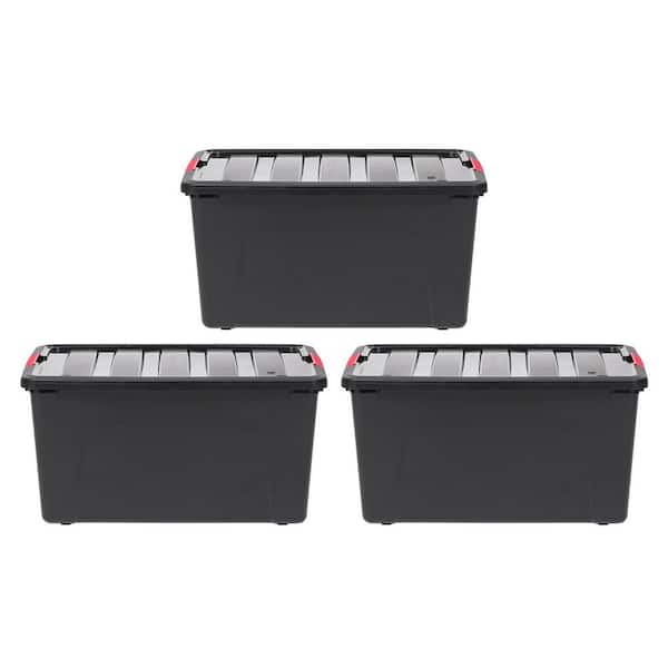 IRIS 79 Qt. Stackble Storage Tote, with Heavy-duty Red Buckles and
