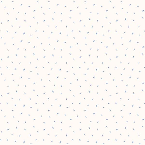 Unbranded Miniatures 2 Blue Polka Dot Leaf Design Matte Finish Non-Pasted Vinyl on Non-Woven Wallpaper Sample