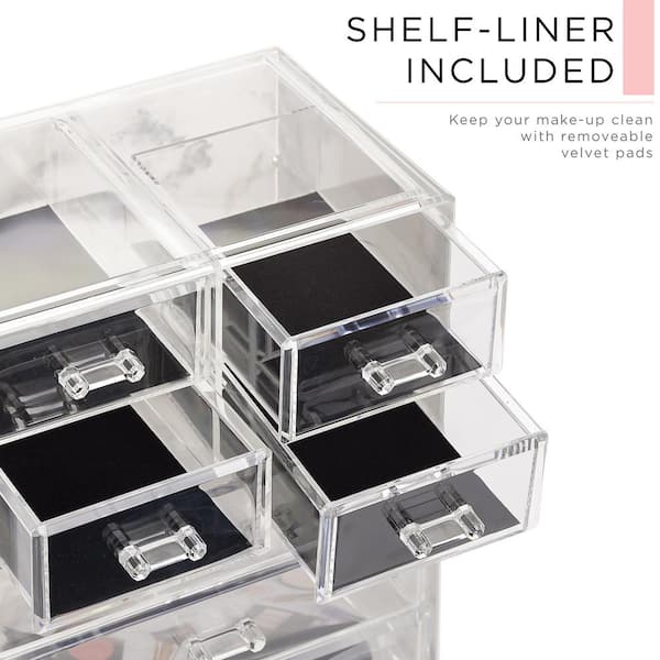 Sorbus Freestanding 6-Drawer 6.25 in. x 14.25 in. 1-Cube Acrylic Cosmetic  Organizer in Teal MUP-SET-42TL - The Home Depot