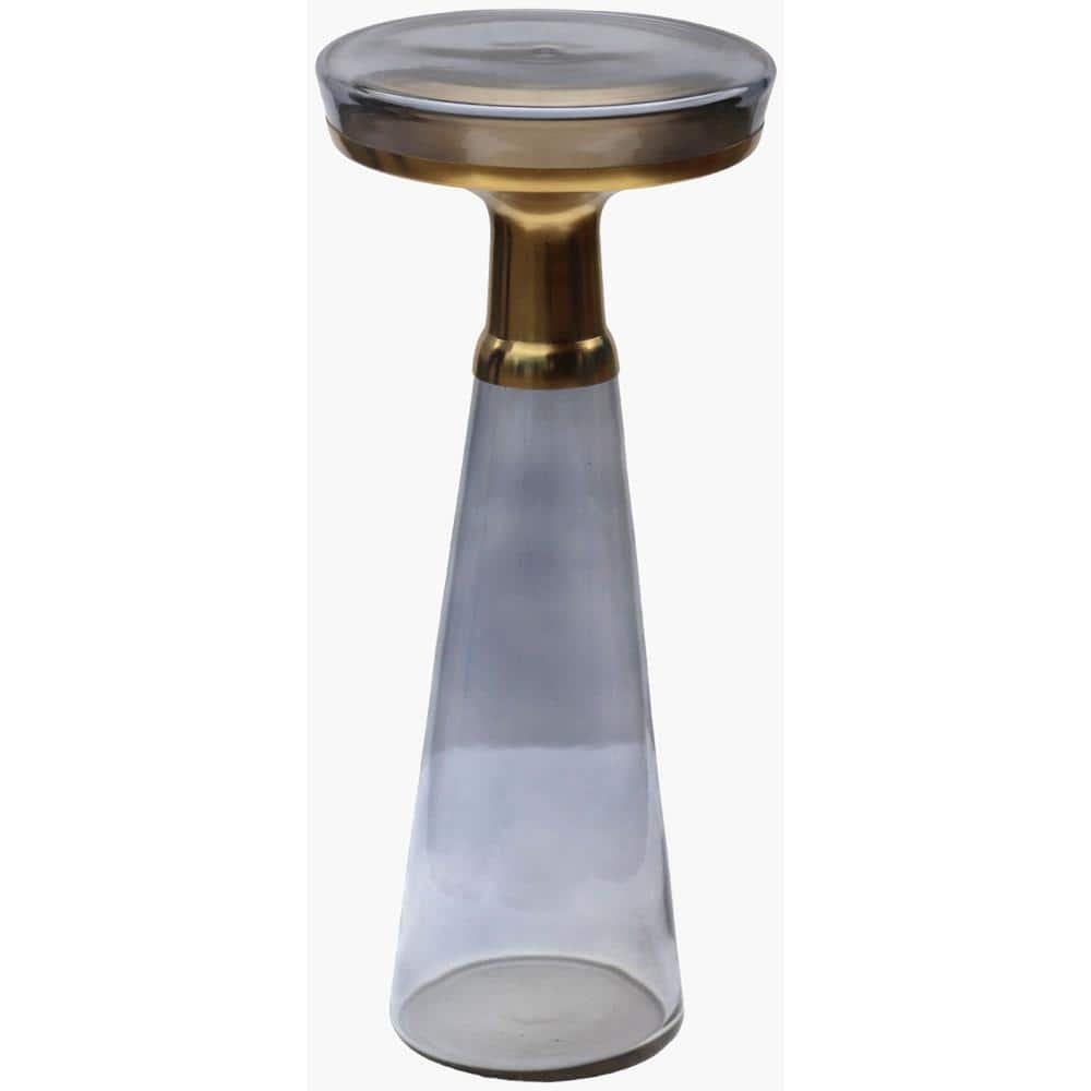 Aaron Modern End Table, Blue, 22 in. H x 10 in. W x 10 in. D,Glass