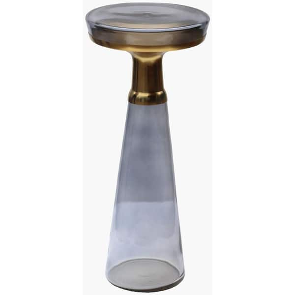Unbranded Aaron Modern End Table, Blue, 22 in. H x 10 in. W x 10 in. D,Glass